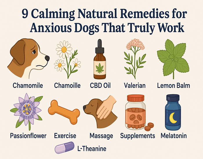 Dog resting in a quiet environment while calming strategies are used