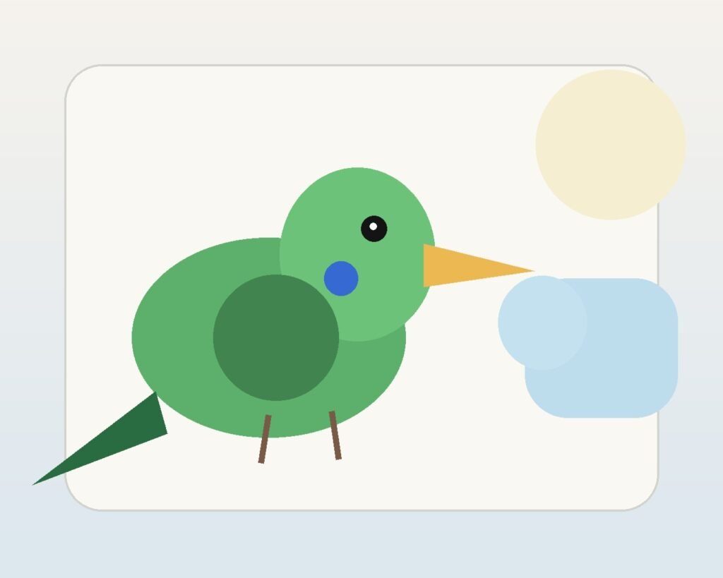 Illustration of a companion bird with an elongated beak during a veterinary check