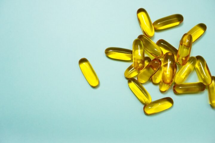 Medication tablets arranged on a neutral surface